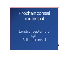 Conseil municipal – Lundi 25 septembre – 19 h – Salle du conseil – Mairie de Poisat