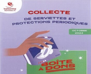 Lutte contre la précarité menstruelle – Collecte de serviettes et de protections périodiques – Du 1er au 31 octobre – Points de collecte : mairie, CSCS