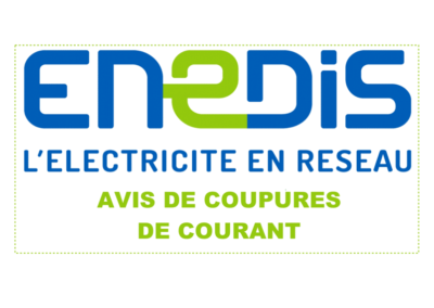 ENEDIS – Avis de coupure de courant – Jeudi 6 novembre – De 9 h à 15 h