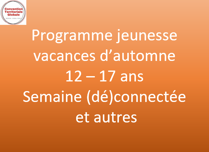 Programme jeunesse vacances d’automne – 12 / 17 ans