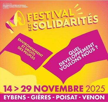 Festival des solidarités Eybens – Gières – Poisat – Venon 2025 – Du 14 au 29 novembre