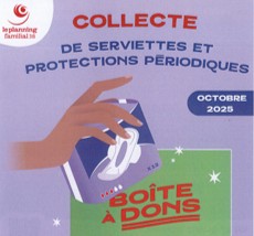 Lutte contre la précarité menstruelle – Collecte de serviettes et de protections périodiques – Du 1er au 31 octobre – Points de collecte : mairie, CSCS