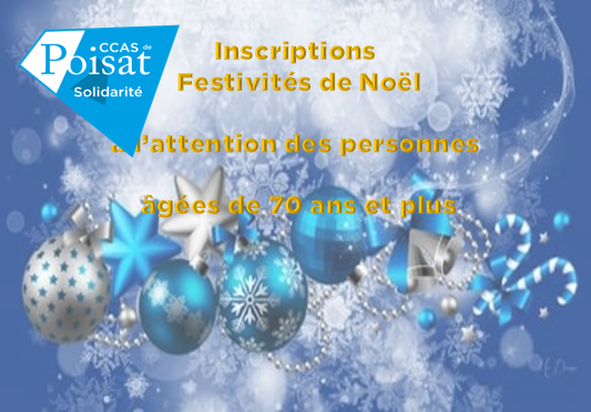 Inscriptions festivités de Noël à l’attention des personnes âgées de 70 ans et plus – Jusqu’au 8 décembre