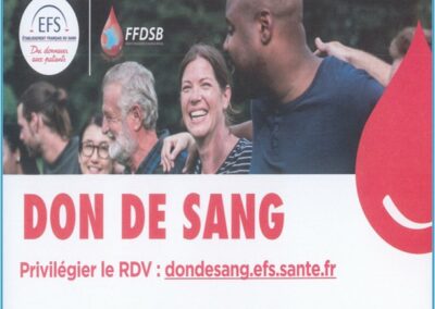 Collecte de sang – Organisée par l&rsquo;EFS – Mardi 13 janvier – De 16 h à 19 h 30 – Espace Léo Lagrange