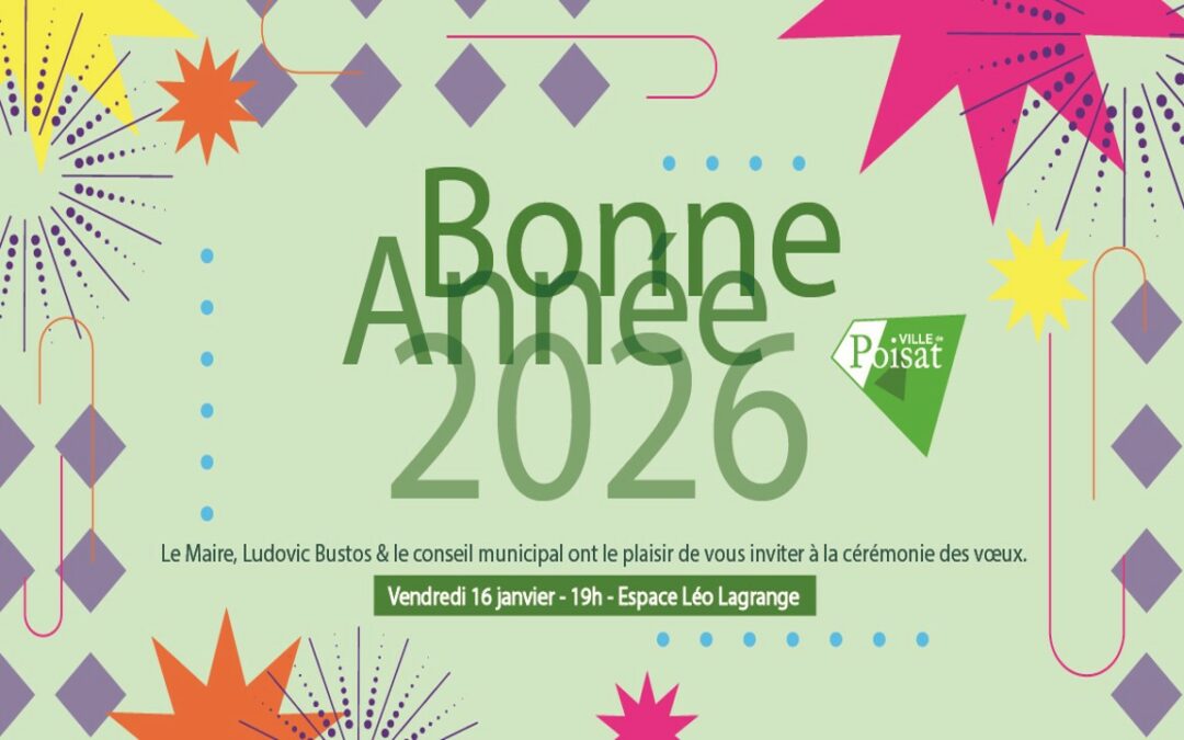 Cérémonie des vœux – Vendredi 16 janvier – 19 h – Espace Léo Lagrange