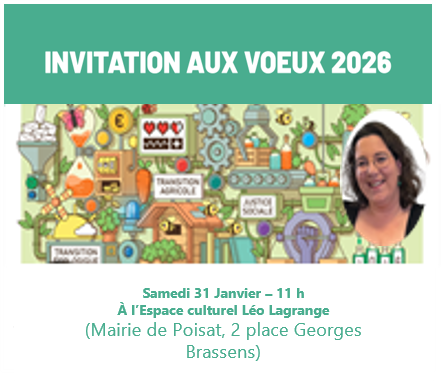 Vœux de la Députée, Madame Cyrielle Chatelain – Samedi 31 janvier – 11 h – Espace Léo Lagrange