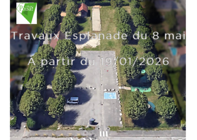 Travaux aménagement Esplanade du 8 mai – À partir du 19 janvier