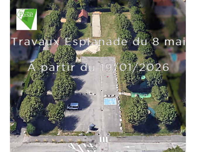 Travaux aménagement Esplanade du 8 mai – À partir du 19 janvier