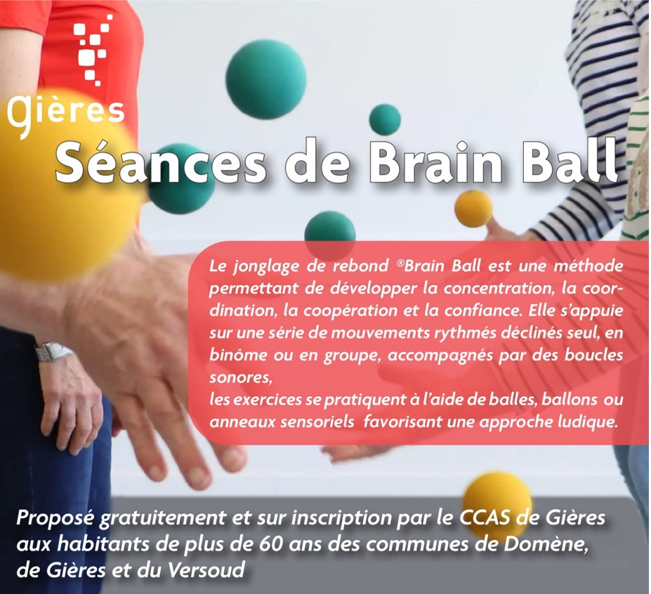 Séance de Brain Ball – Pour les + de 60 ans – À partir du 5 mars – CCAS de Gières – Sur inscription