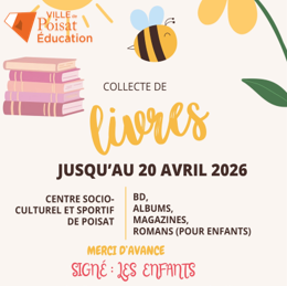 Collecte de livres pour le service enfance et jeunesse – Jusqu&rsquo;au 20 avril