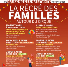 La récré des familles – « Autour de cirque » – Du 6 au 17 avril – Maison des Habitants, Eybens