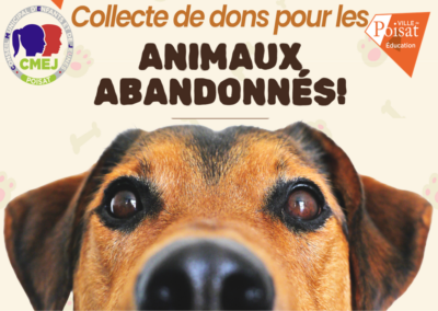 Collecte de dons pour les animaux abandonnés – Organisée par le CMEJ en partenariat avec La SPA du Dauphiné – jusqu&rsquo;au 24 juin