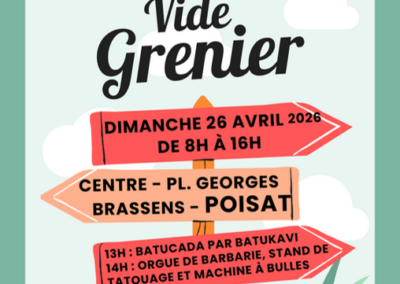 Vide-greniers – Dimanche 26 avril – De 8 h à 16 h – Modification de la circulation en centre-village
