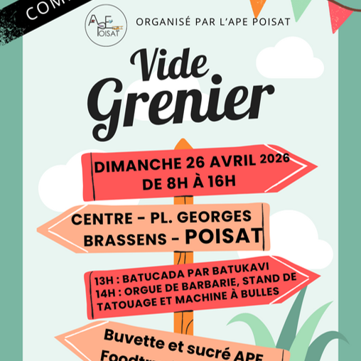 Vide-greniers – Dimanche 26 avril – De 8 h à 16 h – Modification de la circulation en centre-village