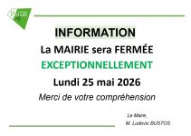 Fermeture exceptionnelle 25 mai
