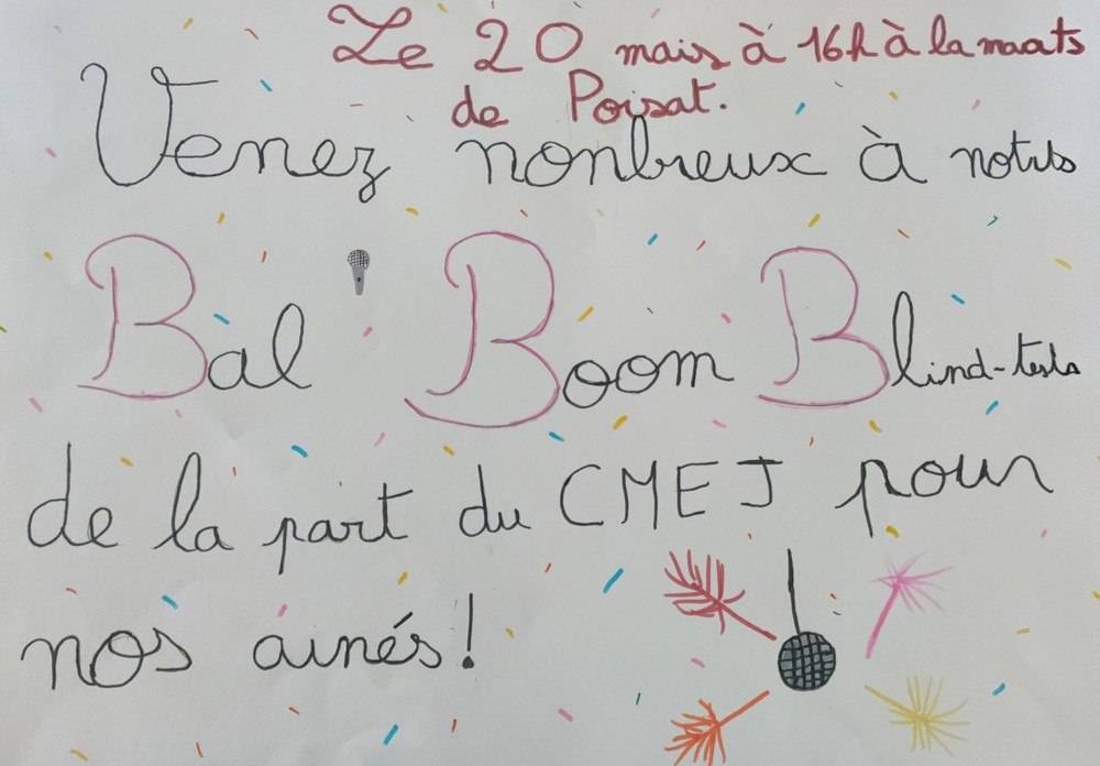 Bal, Boom, Blind Test intergénérationnel – Organisé par le CMEJ – Mercredi 20 mai – 16 h – Mairie de Poisat