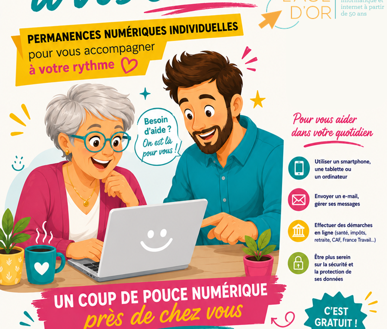 Permanences numériques individuelles – À partir du 15 septembre 2026 – De 9 h à 12 h – Inscrivez-vous !
