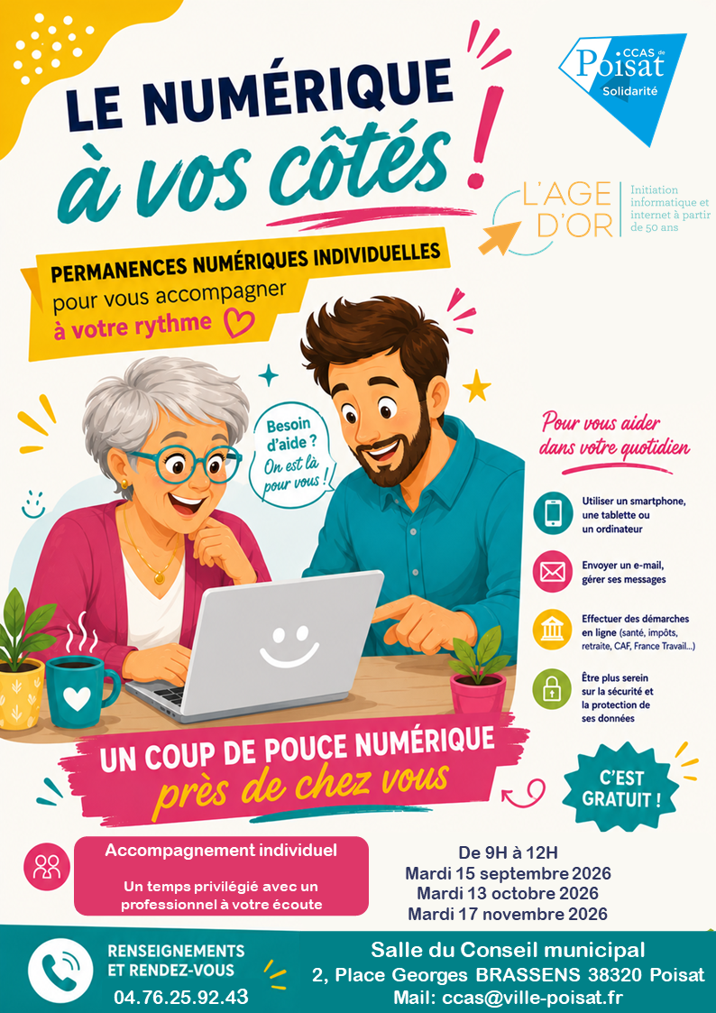 Permanences numériques individuelles – À partir du 15 septembre 2026 – De 9 h à 12 h – Inscrivez-vous !