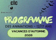 Vacances d&rsquo;automne – Programmes des animations 12/17 ans